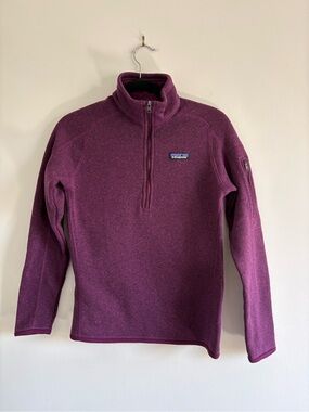 Patagonia Women’s Better Sweater quarter zip in ikat purple size S
